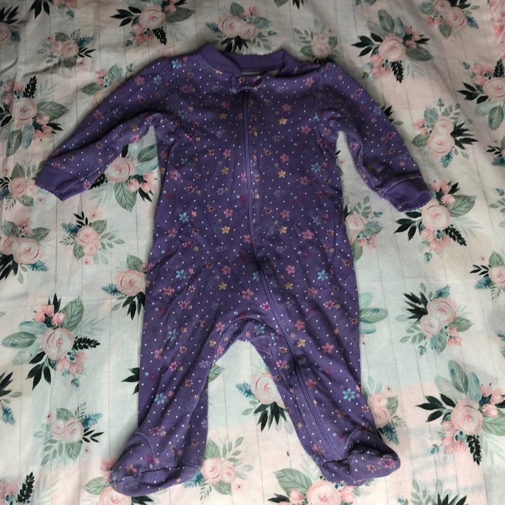 Baby girls sleeper zip-up
